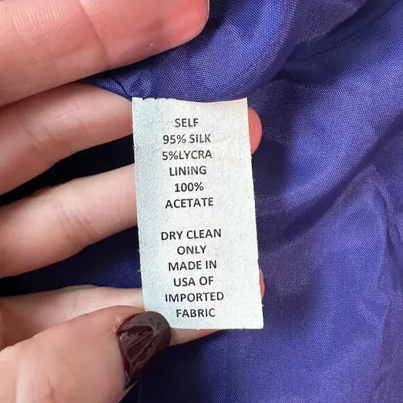 Vintage 90's Silk Mini Skirt Floral Baroque Scarf Print Satin Wrap Sara Campbell - Picture 10 of 10